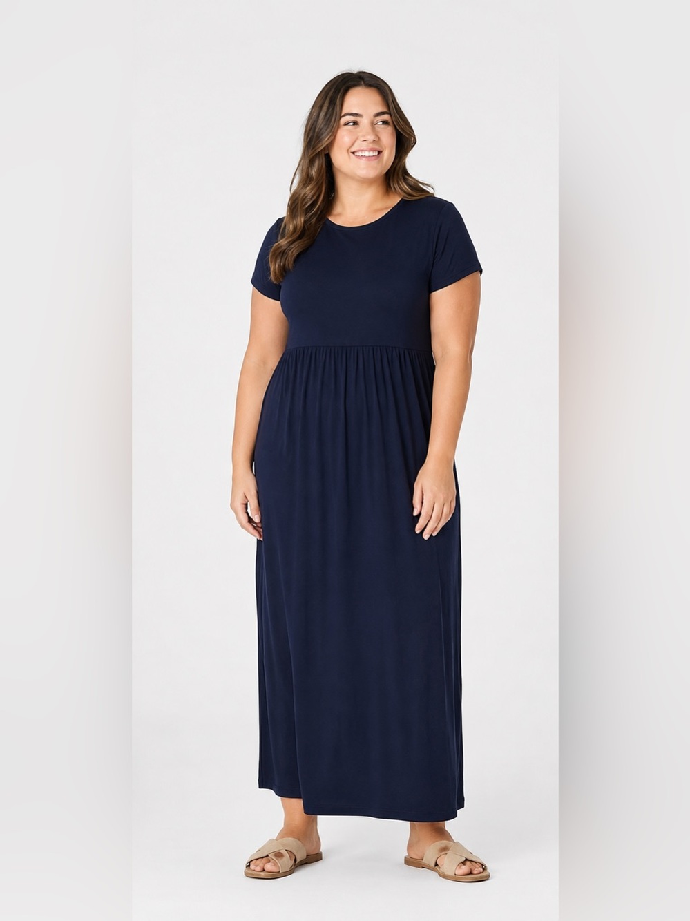 J Jill Solid Black Maxi Dress Short Sleeve Pocket Flowy Lightweight Plus Size 3X